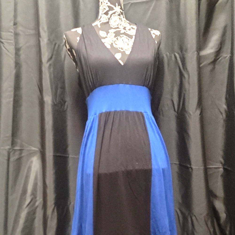 Elegant Black and Blue Women's Dress